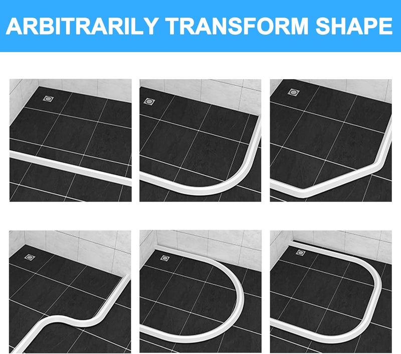 Duzzy 67 Inch Collapsible Shower Threshold Water Dam, Ideal for Wheelchair Accessible, Suitable for Accessibility ADA Handicap Shower - Image 3